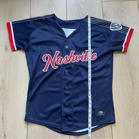 OT Sports Nashville Sounds Navy Replica Button Up Jersey Youth XL Navy Baseball - Picture 9 of 11